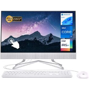 كمبيوتر مكتبي HP الكل في واحد، شاشة لمس FHD مقاس 27 بوصة، معالج Intel Core i7-1165G7، ذاكرة الوصول العشوائي 32 جيجابايت، 1 تيرابايت SSD، كاميرا ويب، واي فاي، HDMI، بلوتوث، لوحة مفاتيح سلكية وماوس، Win11 Home، فضي in Kuwait