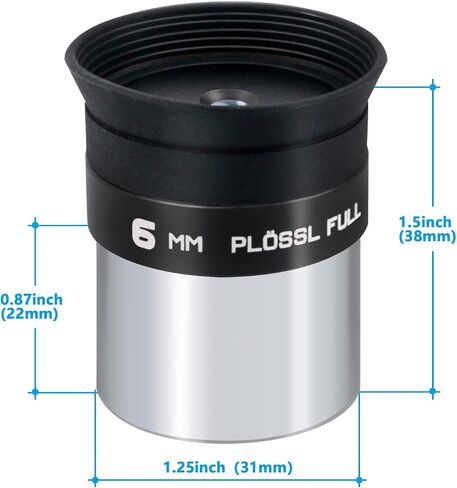 4mm Telescope Eyepiece 1.25inch, 4-Element Plossl Eyepiece, Fully Coated Optical Lens, Metal Construction in Kuwait
