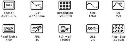 زد دبليو او كاميرا سيموس أحادية اللون 1.2 ميجابكسل مع USB 2.0# ASI120MM-MINI ASI120MM-MINI ASI120MM-MINI in Kuwait