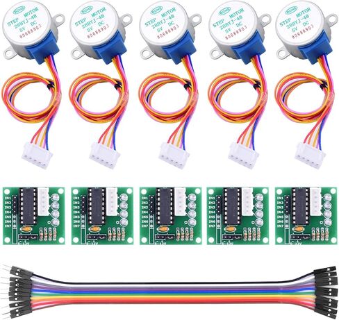 Longruner 5X Geared Stepper Motor 28byj 48 Uln2003 5v Stepper Motor Uln2003 Driver Board Compatible with ArduinoIDE (with Wire) in Kuwait
