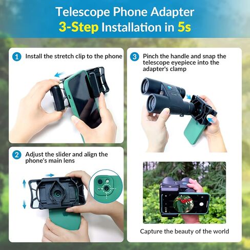 APEXEL Telescope Phone Adapter, One-Piece Smartphone Binocular Adapter for Android/iPhone, Compatible with Telescope, Monocular, Binocular, Microscope, Spotting Scope, Outdoor, Photography for Gift. in Saudi Arabia