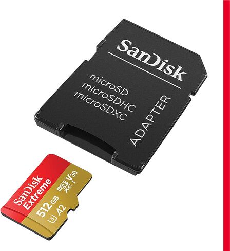 SanDisk 32GB Extreme microSDHC UHS-I Memory Card with Adapter - Up to 100MB/s, C10, U3, V30, 4K, A1, Micro SD - SDSQXAF-032G-GN6MA in Saudi Arabia