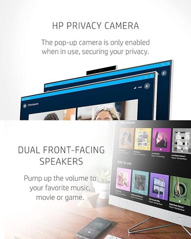 كمبيوتر مكتبي HP الكل في واحد، شاشة لمس FHD مقاس 27 بوصة، معالج Intel Core i7-1165G7، ذاكرة الوصول العشوائي 32 جيجابايت، 1 تيرابايت SSD، كاميرا ويب، واي فاي، HDMI، بلوتوث، لوحة مفاتيح سلكية وماوس، Win11 Home، فضي in Kuwait