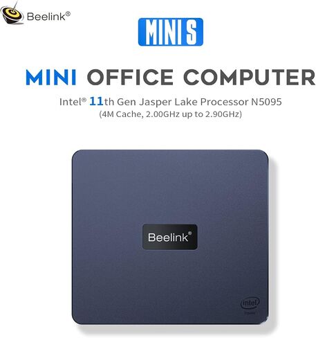 Beelink Mini PC Mini s with Intel N5095 (up to 2.9GHz) 8GB DDR4 128GB SSD Mini Computers, 4K Dual Display, Dual Brand WiFi 5 Linux PC(Ubuntu.etc), HTPC, Family-NAS, Auto Power On, Wake On LAN in Kuwait