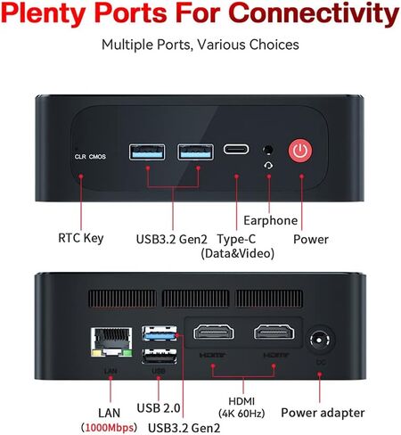 Beelink SER3 Mini PC, AMD Ryzen 3 3200U 2C/4T, 16G DDR4 RAM 500G SSD | Mini Computer, Micro PC 4K@60Hz Dual Display, Mini Computer WiFi6/BT5.2/HTPC/W-11 Pro in Kuwait