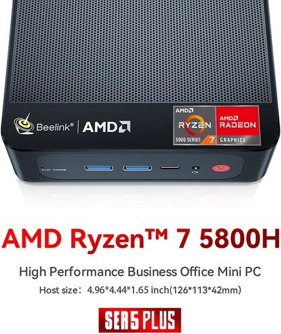 Beelink SER3 Mini PC, AMD Ryzen 3 3200U 2C/4T, 16G DDR4 RAM 500G SSD | Mini Computer, Micro PC 4K@60Hz Dual Display, Mini Computer WiFi6/BT5.2/HTPC/W-11 Pro in Kuwait
