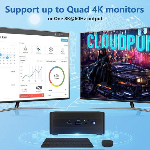 Intel NUC 11 NUC11PAHi50Z Panther Canyon Mini PC Desktop - 16GB DDR4 RAM & 256GB SSD, Core i5-1135G7 4-Core, Iris Xe Graphics, WiFi 6, BT 5.0 Thunderbolt 3 8K & Quadruple Monitor Capable (Win 11 Pro) in Saudi Arabia