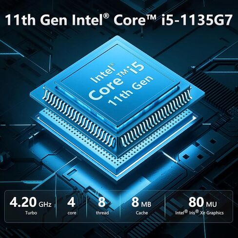 Intel NUC 11 NUC11PAHi50Z Panther Canyon Mini PC Desktop - 16GB DDR4 RAM & 256GB SSD, Core i5-1135G7 4-Core, Iris Xe Graphics, WiFi 6, BT 5.0 Thunderbolt 3 8K & Quadruple Monitor Capable (Win 11 Pro) in Saudi Arabia