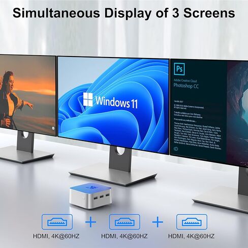 كمبيوتر مكتبي صغير T8 برو بمعالج انتل سيليرون N5095 (حتى 2.90GHz) ومنفذ HDMI 4K @60 و3 منافذ ايثرنت وRAM DDR4 8GB وSSD 256GB وويندوز 11 برو وواي فاي 2.4/5G وبلوتوث 4.2 من ايماجيشان in Kuwait