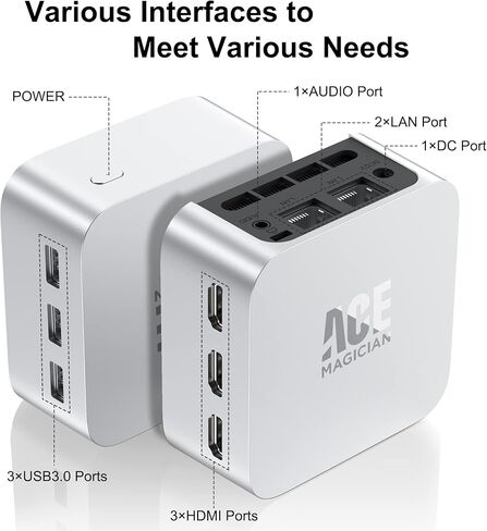 كمبيوتر مكتبي صغير T8 برو بمعالج انتل سيليرون N5095 (حتى 2.90GHz) ومنفذ HDMI 4K @60 و3 منافذ ايثرنت وRAM DDR4 8GB وSSD 256GB وويندوز 11 برو وواي فاي 2.4/5G وبلوتوث 4.2 من ايماجيشان in Kuwait