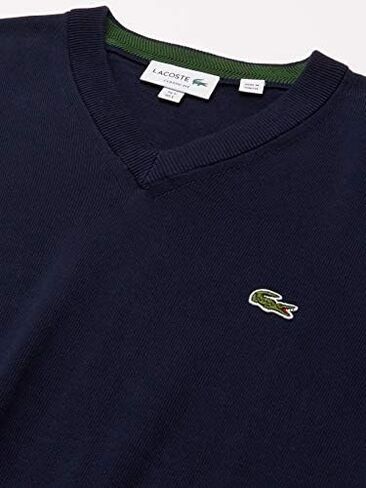 Lacoste Men's Long Sleeve V Neck Cotton Jersey Sweater in Saudi Arabia