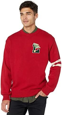 Lacoste Men's Long Sleeve Varsity L Crew Neck Sweater in Saudi Arabia