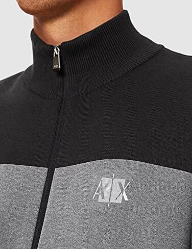 A|X ARMANI EXCHANGE Men's Colorblock Logo Zip-up Cardigan in Saudi Arabia