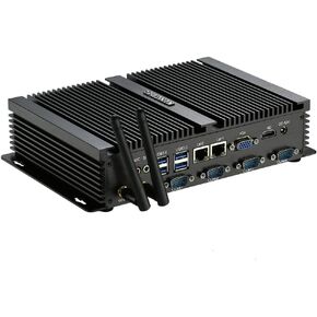 KINGDEL Industrial PC, Fanless Mini Desktop Computer with Celeron Dual Core CPU, 8GB RAM, 128GB SSD, 2xNICs, 4xCOM RS232, HD Port, Full Metal Body in Kuwait