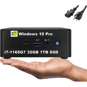 مجموعة أداء Intel NUC 11 Pro NUC11PAHi7 (4-Core i7-1165G7، ذاكرة وصول عشوائي 32 جيجابايت، 1 تيرابايت PCIe SSD، رسومات Iris) كمبيوتر مكتبي صغير للألعاب، 2 x Thunderbolt 3، واي فاي، كابل، Windows 10 Pro - 2022 in Kuwait