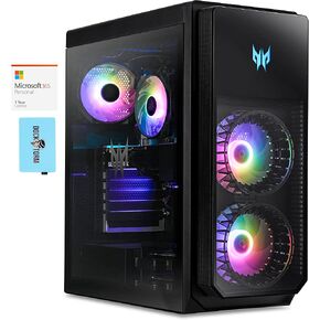 كمبيوتر مكتبي Acer Predator Orion 5000 للألعاب والترفيه (Intel i7-12700F 12-Core، 16GB DDR5 4400MHz RAM، 3TB HDD (3.5)، GeForce RTX 3080، Win 11 Pro) مع MS 365 Personal، Dockztorm Hub in Kuwait