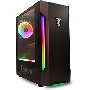 جهاز كمبيوتر مكتبي ViprTech Rebel Gaming PC - AMD Ryzen 5 2600 (12-Core 3.9Ghz)، RTX 2060 6GB, 16GB DDR4 RAM, 512GB NVMe SSD, VR-Ready، تتبع راي ، الجري ، واي فاي ، RGB ، ويندوز 10 برو، ضمان سنة in Kuwait