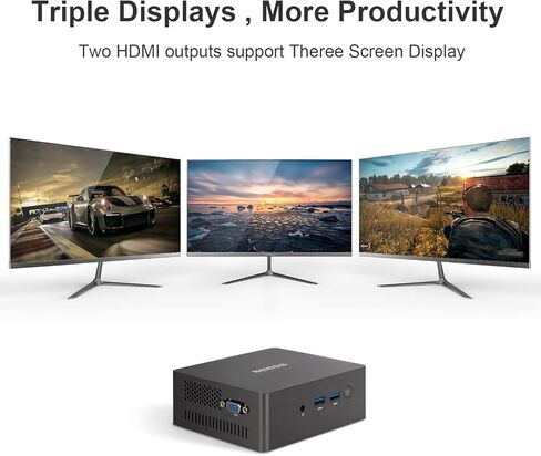 كمبيوتر صغير، Benss Mini Intel 11th Gen 4 Cores N5095، كمبيوتر مكتبي صغير 8 جيجابايت DDR4 RAM 128 جيجابايت SSD، كمبيوتر صغير صغير يدعم HDMI المزدوج وVGA 4K UHD/Gigabit Ethernet/واي فاي مزدوج/BT/VESA للمنزل/المكتب in Kuwait