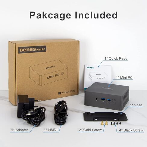 كمبيوتر صغير، Benss Mini Intel 11th Gen 4 Cores N5095، كمبيوتر مكتبي صغير 8 جيجابايت DDR4 RAM 128 جيجابايت SSD، كمبيوتر صغير صغير يدعم HDMI المزدوج وVGA 4K UHD/Gigabit Ethernet/واي فاي مزدوج/BT/VESA للمنزل/المكتب in Kuwait