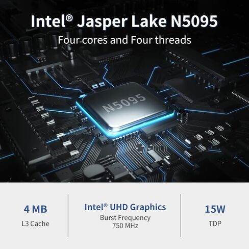 Mini PC, Benss Mini Intel 11th Gen 4 Cores N5095, Mini Desktop Computer 8GB DDR4 RAM 128GB SSD, Small Mini Computer Supports Dual HDMI and VGA 4K UHD/Gigabit Ethernet/Dual WiFi/BT/VESA for Home/Office in Saudi Arabia