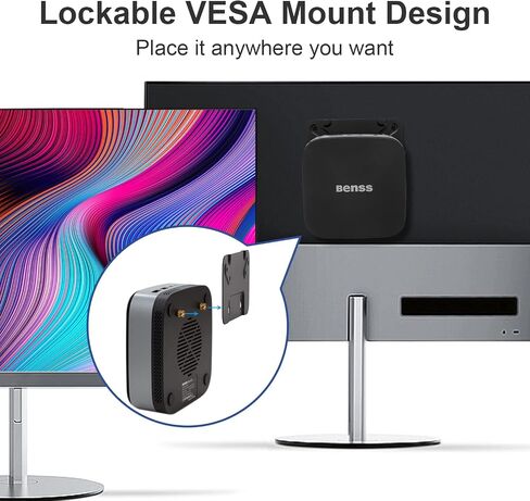 Mini PC, Benss Mini Intel 11th Gen 4 Cores N5095, Mini Desktop Computer 8GB DDR4 RAM 128GB SSD, Small Mini Computer Supports Dual HDMI and VGA 4K UHD/Gigabit Ethernet/Dual WiFi/BT/VESA for Home/Office in Saudi Arabia
