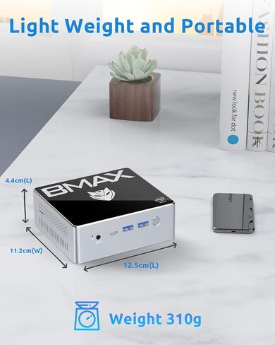 Bmax Mini PC Windows 11Pro 8GB RAM/256GB SSD، كمبيوتر مكتبي صغير Gemini Lake N4120 (يصل إلى 2.6 جيجاهرتز)، كمبيوتر صغير جيجابت إيثرنت، واي فاي ثنائي النطاق/HDMI 2.0، نوع C، 4K 60 هرتز ثلاثي العرض HTPC in Saudi Arabia