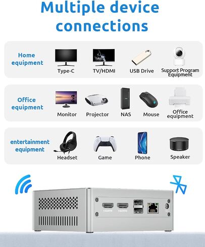 Bmax Mini PC Windows 11Pro 8GB RAM/256GB SSD، كمبيوتر مكتبي صغير Gemini Lake N4120 (يصل إلى 2.6 جيجاهرتز)، كمبيوتر صغير جيجابت إيثرنت، واي فاي ثنائي النطاق/HDMI 2.0، نوع C، 4K 60 هرتز ثلاثي العرض HTPC in Saudi Arabia