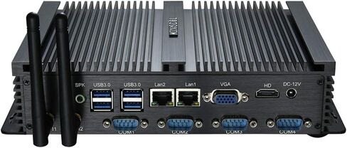 KINGDEL Industrial PC, Fanless Mini Desktop Computer with Celeron Dual Core CPU, 8GB RAM, 128GB SSD, 2xNICs, 4xCOM RS232, HD Port, Full Metal Body in Kuwait