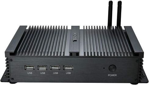 KINGDEL Industrial PC, Fanless Mini Desktop Computer with Celeron Dual Core CPU, 8GB RAM, 128GB SSD, 2xNICs, 4xCOM RS232, HD Port, Full Metal Body in Kuwait