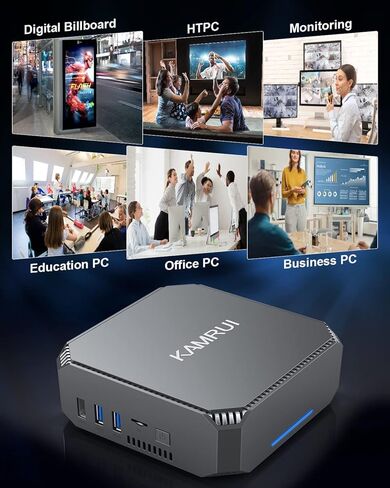 كامروي كمبيوتر صغير بذاكرة RAM 8GB وذاكرة روم 128GB وويندوز 10 برو ومعالج انتل سيليرون J3455 يدعم دقة 4K HD/منفذ HDMI مزدوج وجيجابت ايثرنت ثنائي النطاق للعمل والمدرسة والمنزل in Kuwait