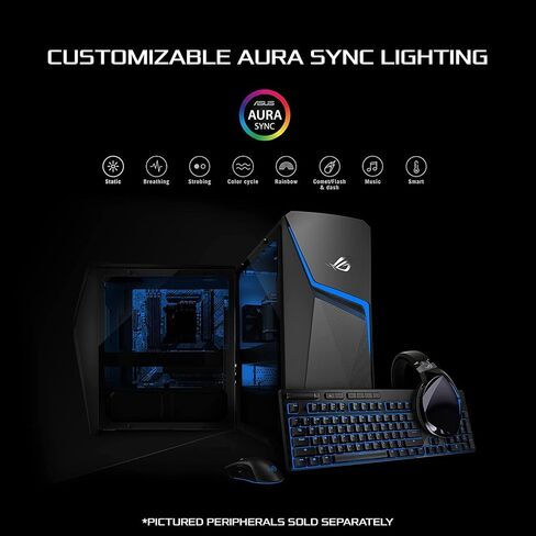 ASUS ROG Strix G10 Gaming Desktop PC, Intel Core i7-11700 Up to 4.9 GHz, NVIDIA GeForce RTX 3060, 32GB RAM, 2TB SSD, HDMI, Windows 11 Home, Bundle with JAWFOAL in Saudi Arabia