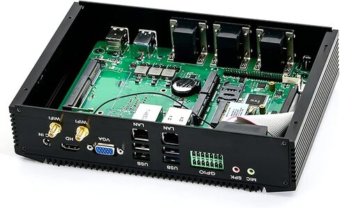 KINGDEL i5 8th Gen. CPU Mini PC, 16GB RAM, 256GB SSD Office Computer, 6xCOM, 4xUSB 3.0, 4xUSB 2.0, 2xLAN, GPIO, HD Port, VGA, Fanless in Saudi Arabia