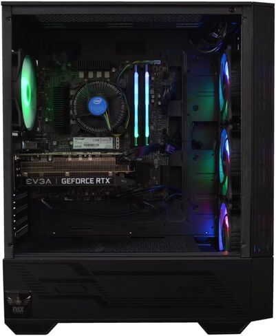 كمبيوتر العاب مكتبي ان اس اكس للالعاب بمعالج انتل كور I5 11400F سعة 8GB وSSD 480 وجيفورس GTX 1650 ومنفذ USB-C وWiFi وHDMI وماوس وكيبورد للالعاب وويندوز 11 هوم in Saudi Arabia