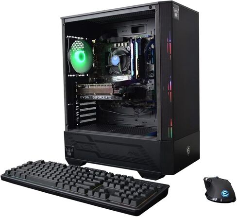 كمبيوتر العاب مكتبي ان اس اكس للالعاب بمعالج انتل كور I5 11400F سعة 8GB وSSD 480 وجيفورس GTX 1650 ومنفذ USB-C وWiFi وHDMI وماوس وكيبورد للالعاب وويندوز 11 هوم in Saudi Arabia