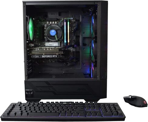 كمبيوتر العاب مكتبي ان اس اكس للالعاب بمعالج انتل كور I5 11400F سعة 8GB وSSD 480 وجيفورس GTX 1650 ومنفذ USB-C وWiFi وHDMI وماوس وكيبورد للالعاب وويندوز 11 هوم in Saudi Arabia