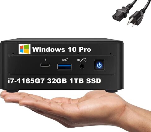 Intel NUC 11 Pro Performance Kit NUC11PAHi7 (4-Core i7-1165G7, 32GB RAM, 1TB PCIe SSD, Iris Graphics) Mini Business Gaming PC Desktop, 2 x Thunderbolt 3, Wi-Fi, Cable, Windows 10 Pro - 2022 in Saudi Arabia