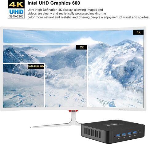 GK41 Mini PC 8GB DDR4 128GB SSD Celeron J4125 (حتى 2.7 جيجا هرتز)، رباعي النواة، HDMI&DP 4K@60 هرتز، 1x جيجابت إيثرنت، 4X USB 3.0، واي فاي ثنائي النطاق، يدعم التمهيد PXE in Kuwait