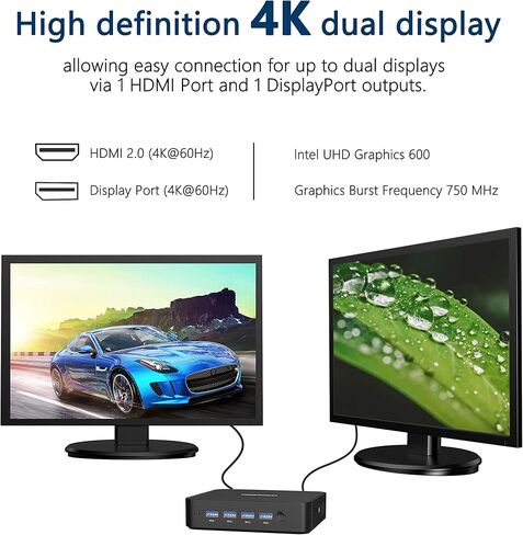 GK41 Mini PC 8GB DDR4 128GB SSD Celeron J4125 (حتى 2.7 جيجا هرتز)، رباعي النواة، HDMI&DP 4K@60 هرتز، 1x جيجابت إيثرنت، 4X USB 3.0، واي فاي ثنائي النطاق، يدعم التمهيد PXE in Kuwait