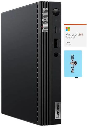 كمبيوتر مكتبي صغير Lenovo ThinkCentre M75q Tiny Gen 2 للمنزل والأعمال (AMD Ryzen 5 PRO 5650GE 6-Core، ذاكرة وصول عشوائي 16 جيجابايت، 256 جيجابايت SSD، AMD Radeon، WiFi، Win 10 Pro) مع MS 365 Personal، Dockztorm Hub in Saudi Arabia