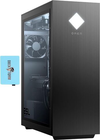 كمبيوتر مكتبي للألعاب HP OMEN GT12-0124 سعة 25 لتر (Intel i5-10400 سداسي النواة، وذاكرة وصول عشوائي 32 جيجابايت، و1 تيرابايت PCIe SSD، وGeForce GTX 1660 Super، وWiFi 5، وBluetooth 5.1، وHDMI، وUSB 3.2، وWin 11 Home) مع لوحة وصل in Saudi Arabia