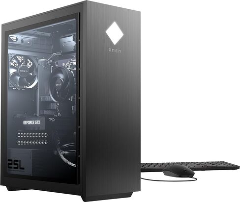كمبيوتر مكتبي للألعاب HP OMEN GT12-0124 سعة 25 لتر (Intel i5-10400 سداسي النواة، وذاكرة وصول عشوائي 32 جيجابايت، و1 تيرابايت PCIe SSD، وGeForce GTX 1660 Super، وWiFi 5، وBluetooth 5.1، وHDMI، وUSB 3.2، وWin 11 Home) مع لوحة وصل in Saudi Arabia