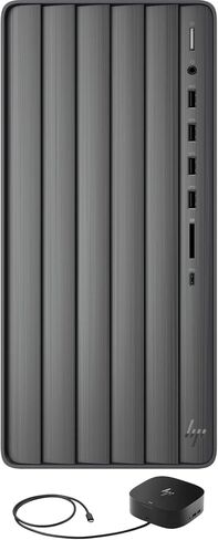 كمبيوتر HP Envy TE01-2265t للكمبيوتر المكتبي المنزلي والعملي (Intel i5-11400 6-Core، ذاكرة الوصول العشوائي 8 جيجابايت، 128 جيجابايت m.2 SATA SSD + 2 تيرابايت HDD (3.5)، GTX 1660 Super، WiFi، Bluetooth، HDMI، Win 10 Pro) مع قاعدة G2 العالمية in Kuwait