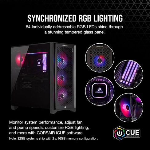Corsair Vengeance i7300 Series Gaming PC - Air Cooled Intel Core™ i5 12600K CPU - NVIDIA GeForce RTX™ 3060Ti Graphics - 16GB Vengeance DDR4 3200MHz Memory, 1TB M.2 NVMe SSD - Black in Saudi Arabia