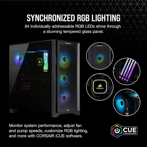Corsair Vengeance i7300 Series Gaming PC - Air Cooled Intel Core™ i5 12600K CPU - NVIDIA GeForce RTX™ 3060Ti Graphics - 16GB Vengeance DDR4 3200MHz Memory, 1TB M.2 NVMe SSD - Black in Saudi Arabia