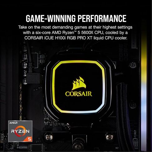 Corsair Vengeance i7300 Series Gaming PC - Air Cooled Intel Core™ i5 12600K CPU - NVIDIA GeForce RTX™ 3060Ti Graphics - 16GB Vengeance DDR4 3200MHz Memory, 1TB M.2 NVMe SSD - Black in Saudi Arabia