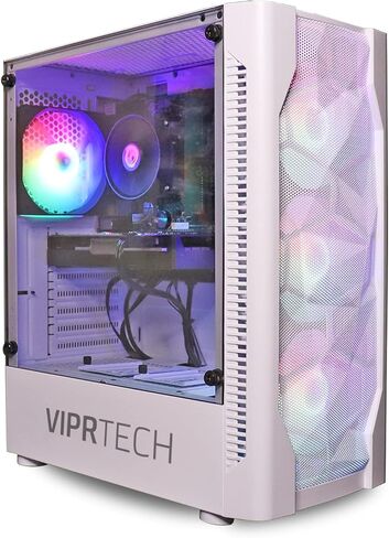 فيبرتيك كمبيوتر مكتبي للالعاب من فلوري - AMD رايزن 5 (12-LCore)، AMD راديون RX 560 4GB، 8GB DDR4 RAM، 1TB HDD، واي فاي، اضاءة RGB، ويندوز 10 برو، كفالة لمدة عام in Kuwait