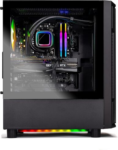Skytech Shadow Gaming PC Desktop – AMD Ryzen 5 7600X 4.7 GHz, RTX 3060 Ti, 1TB NVME SSD, 32G DDR5 RGB, 600W Gold PSU, 240mm AIO, AC Wi-Fi, Windows 11 Home 64-bit in Saudi Arabia