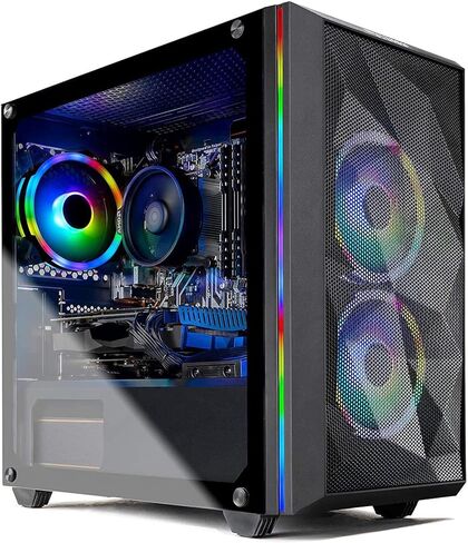 Skytech Shadow Gaming PC Desktop – AMD Ryzen 5 7600X 4.7 GHz, RTX 3060 Ti, 1TB NVME SSD, 32G DDR5 RGB, 600W Gold PSU, 240mm AIO, AC Wi-Fi, Windows 11 Home 64-bit in Saudi Arabia