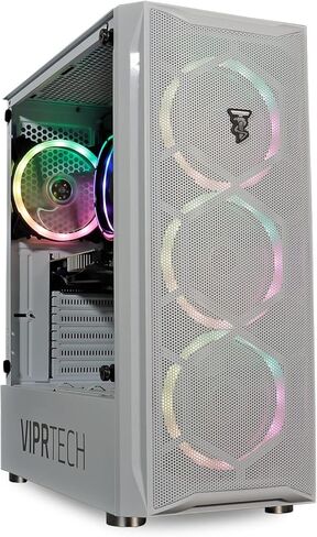 فيبرتيك كمبيوتر مكتبي للالعاب من مستوى الدخول - انتل كور i5 3.40GHz، جيفورس GTX 650، ذاكرة RAM 8GB، هارد ديسك 1TB وWiFi، اضاءة RGB، ويندوز 10 برو، ضمان لمدة عام، ابيض in Kuwait