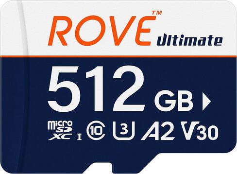 ROVE Ultimate Micro SD Card microSDXC 256GB Memory Card with USB 3.2 Type C Card Reader 512GB 170MB/s C10, U3, V30, 4K, A2 for Dash Cam, Android Smart Phones, Tablets, Games | MicroSDXC, C10 U3 V30 A2, 4K Video Ready, for Dash Cam, Android Smart Phones, T in Kuwait